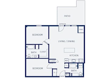 Eitel Apartments B3 2 bedroom floor plan
