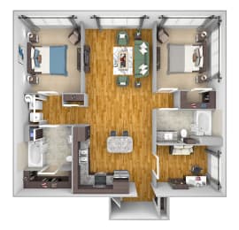 AVANT on Market Center - B10 - 2 bedroom and 2 bath -3D