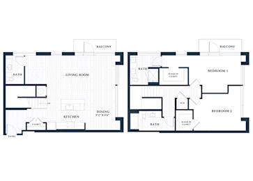 B26L - 2 Bed - 2 Bath - Brentford at the Mile - 2D Floor Plan