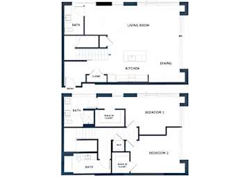 B9L - 2 Bed - 2 Bath - Brentford at the Mile - 2D Floor Plan