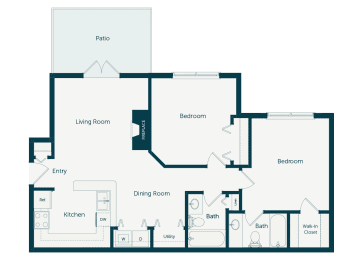 Emmersyn at Lone Tree - B1 - 2 Bed 2 Bath - 2D