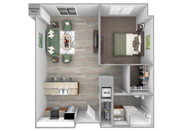 The Sheffield A10 1 bed 1 bath 3D