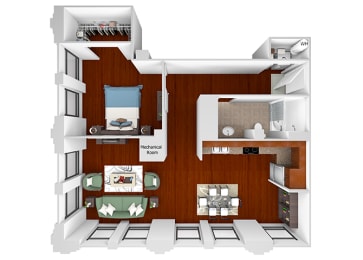 Main 3 Downtown - A11 (Landmark) - 1bed/1 bath - 3D