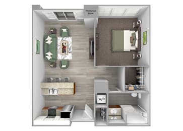 The Sheffield A11 1 bed 1 bath 3D