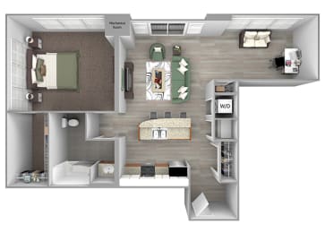 The Sheffield A16 1 bed 1 bath 3D