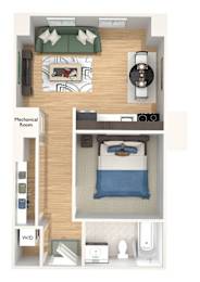 A4 - The Republic - 3D floor plan