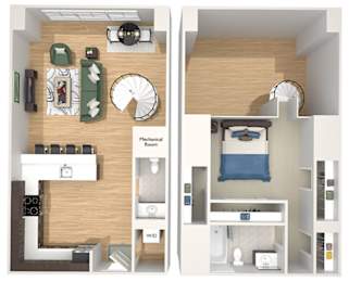 A19 - The Republic - 3D floor plan