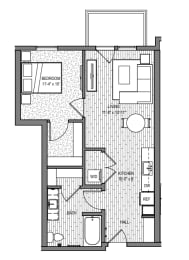 Floor Plan  One Bedroom