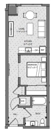 Floor Plan  One Bedroom