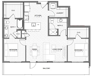 A black and white floor plan of a house with labeled rooms.