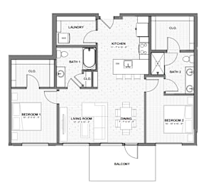 A black and white image of a house floor plan.