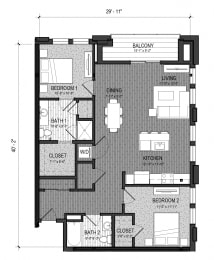 Floor Plan  The Brook 2I