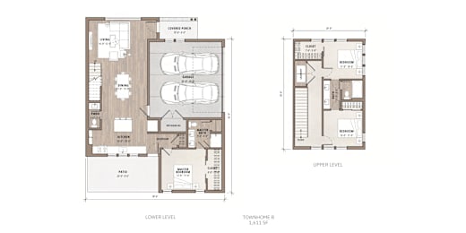 Floor Plan  A floor plan of a two-level residential building with labeled rooms.