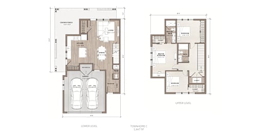 Floor Plan  A floor plan of a two-level residential property with labeled rooms.
