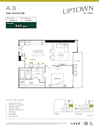 A floor plan for an apartment by Uptown by Onni.