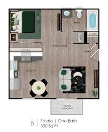 Studio 1 bath A at Central on Broadway Apartments, Apartments, Mesa, AZ