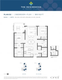 the residences plan 1 bedroom floor plans