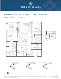 the residences plan 1 bedroom deluxe floor plans