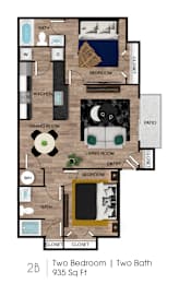 2Bed 2Bath Floor Plan at Bell Cove Apartments, Phoenix, AZ, 85023