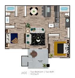 Jade Floor Plan at Diamonte on Bell Apartments, Arizona