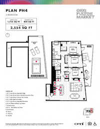 A floor plan for a 3 bedroom apartment is shown, with a total area of 2,554 square feet.