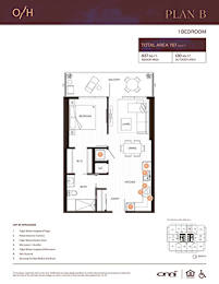 A black and white image of a floor plan for a one bedroom apartment.