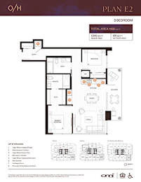 A floor plan for Plan E2, a 2 bedroom apartment, is displayed.