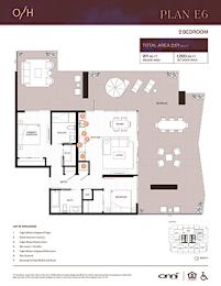 A floor plan for Plan E6, a 2 bedroom apartment, is displayed.