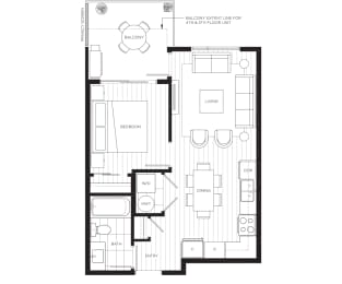 a floor plan of a home with a bedroom and a living room