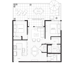 floor plan of the upper level of a modern house
