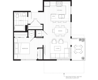 a floor plan of a house with a lot of windows and a garage