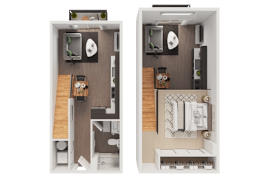 1 bedroom 1 bath H at B Flats Apartments, Bremerton, Washington