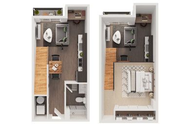 1 bedroom 1 bath J at B Flats Apartments, Washington