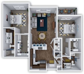 B2 3d 2 bed 2 bath at The Villas at Waterside, Lenexa, KS