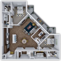 C1 3d 2 bed 2 bath at The Villas at Waterside, Kansas, 66214