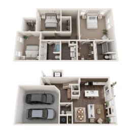 3 bed 2.5 bath floor plan at The Clearing at ONE28, Olathe, Kansas
