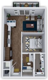 E2 3D studio 1 bath at The Villas at Waterside, Lenexa, 66214