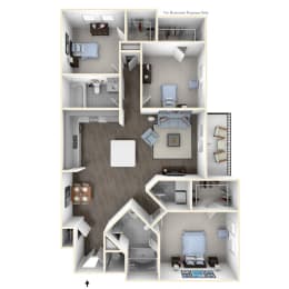 The Magnolia 3 Bed 2  Bath  Floor Plan at The Crest at Laurel Canyon, Georgia