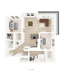 2 Bed 2 Bath Floorplan J at District on the Etowah Apartments, Canton