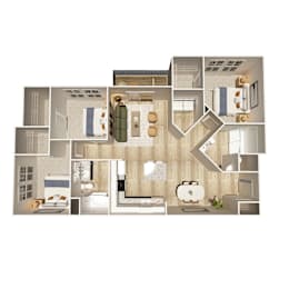 A collage of different room layouts.