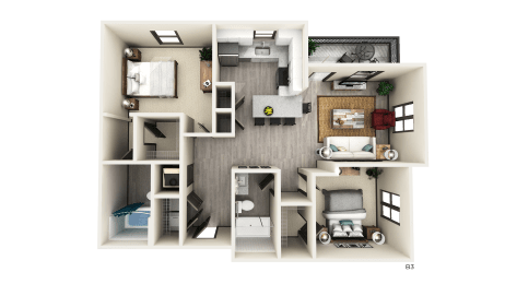 2 BED 2 BATH B3 Floor Plan at The Crest at Naples, Naples, Florida