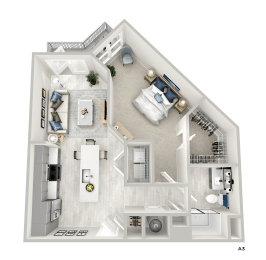 District at Riverside High End Apartment Community: A3 1 Bed, 1 Bath Apartment Home Located in Chattanooga, TN
