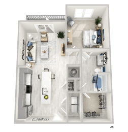 District At Riverside High End Apartment Community: A5 1 Bed, 1 Bath Apartment Home located in Chattanooga, TN