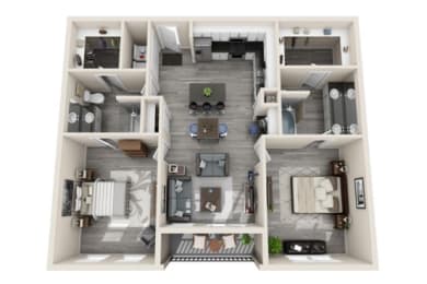 B3 Floor Plan at The Mansions McKinney, McKinney, TX, 75070