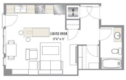 A1 floorplan at 2020 Lawrence apartments