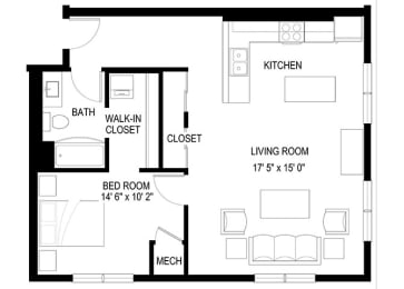 1D Floor Plan at Berkshire Central, Minnesota, 55434
