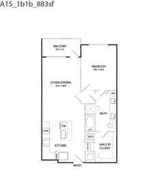 A15 floorplan at The Gabriella apartments