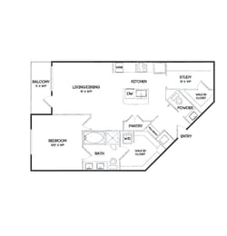 A17 floorplan at The Gabriella apartments
