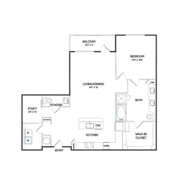 A18 floorplan at The Gabriella apartments