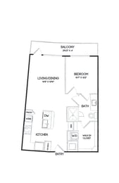 A3 floorplan at The Gabriella apartments
